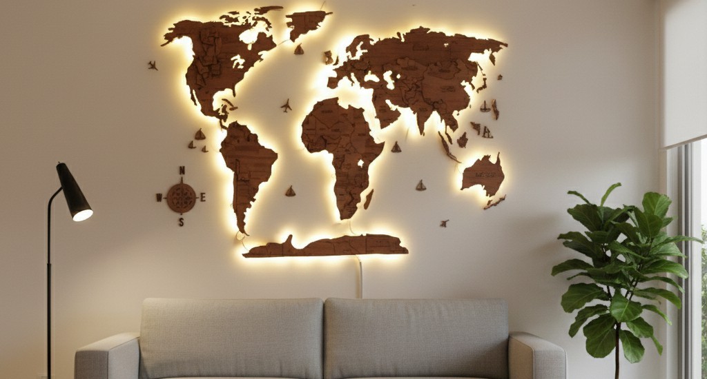 Mapamundi 3D Iluminado