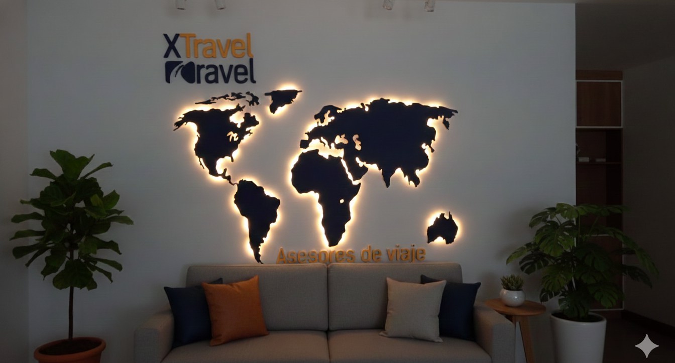 Mapamundi Plano Iluminado