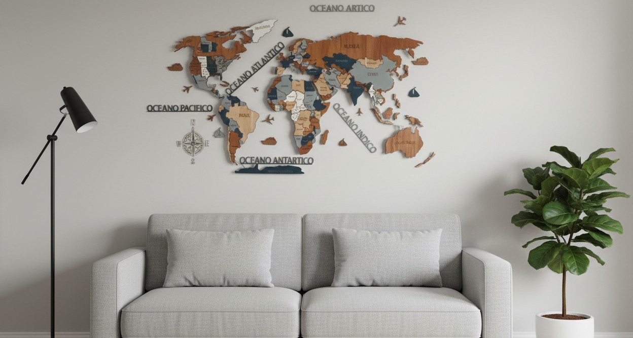 Mapamundi 3D Colores